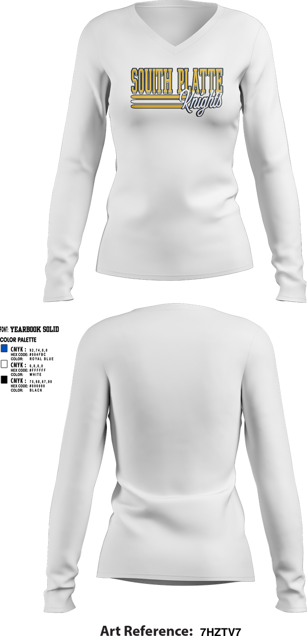 Womens Long Sleeve Vneck Shirt, South Platte Knights Volleyball, Women's Volleyball, Teamtime, Team time, sublimation, custom sports apparel, team uniforms, spirit wear, spiritwear, sports uniforms, custom shirts, team store, custom team store, fundraiser sports, apparel fundraiser