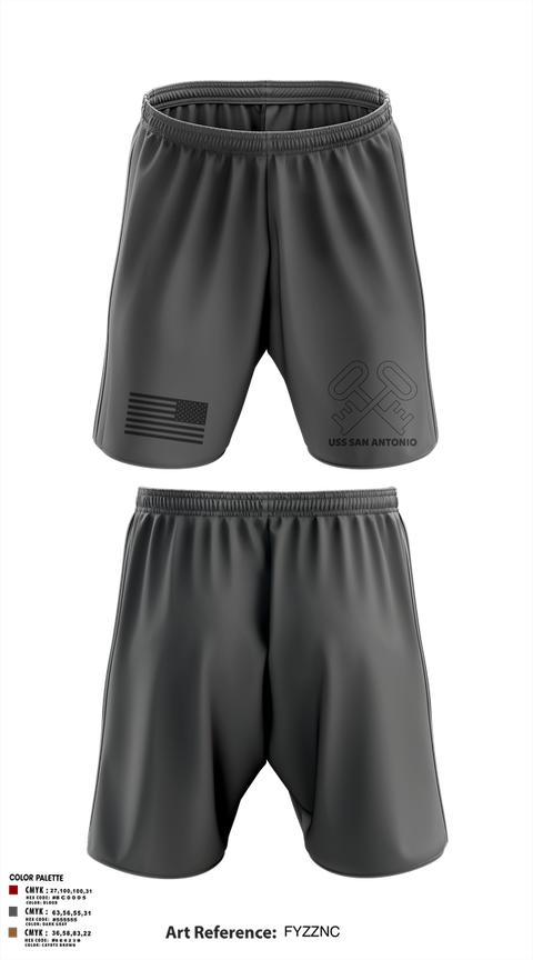 Athletic Shorts With Pockets, Uss San Antonio, Navy, Teamtime, Team time, sublimation, custom sports apparel, team uniforms, spirit wear, spiritwear, sports uniforms, custom shirts, team store, custom team store, fundraiser sports, apparel fundraiser