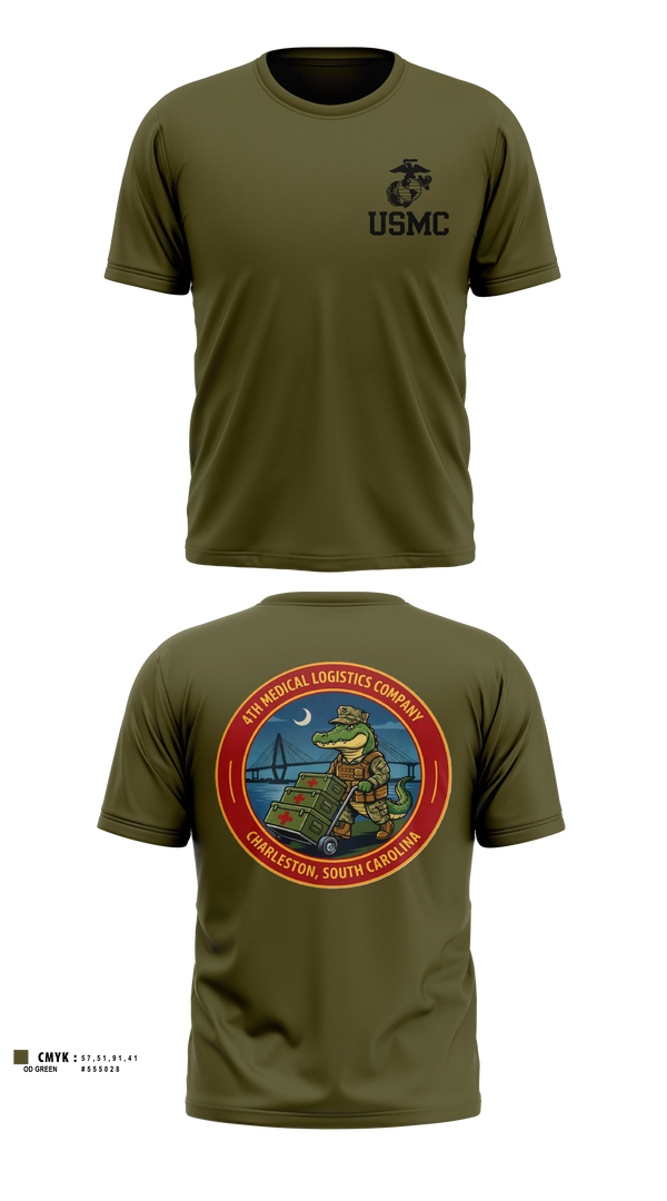 4th Medical Logistics Company Old School Cotton Feel Shirt - 3