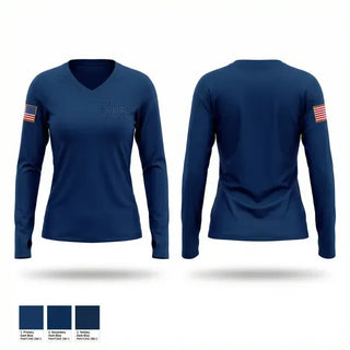 Womens Long Sleeve Vneck Shirt, Cleveland Police Department, Police, Teamtime, Team time, sublimation, custom sports apparel, team uniforms, spirit wear, spiritwear, sports uniforms, custom shirts, team store, custom team store, fundraiser sports, apparel fundraiser