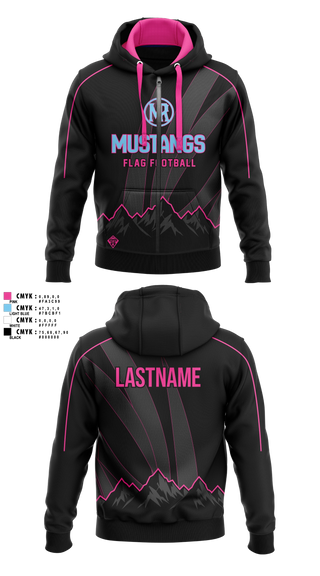 Zip Hoodie, Mountain Range HS Flag Football, Women's Soccer, Teamtime, Team time, sublimation, custom sports apparel, team uniforms, spirit wear, spiritwear, sports uniforms, custom shirts, team store, custom team store, fundraiser sports, apparel fundraiser
