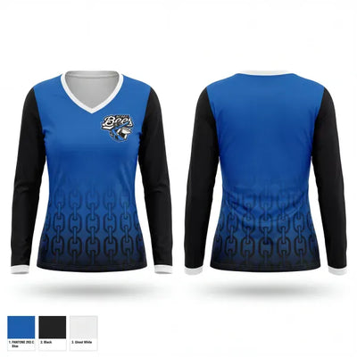 Detroit Bees 47252645 Women's Long Sleeve V-neck Shirt - 1