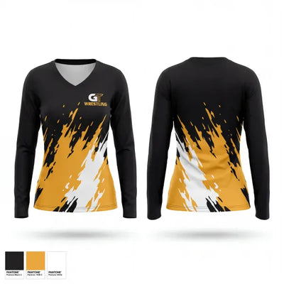 Groton Tigers 90043859 Women's Long Sleeve V-neck Shirt - 1