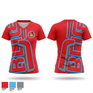 Womens Short Sleeve Vneck Shirt, Warriors, Softball, Teamtime, Team time, sublimation, custom sports apparel, team uniforms, spirit wear, spiritwear, sports uniforms, custom shirts, team store, custom team store, fundraiser sports, apparel fundraiser