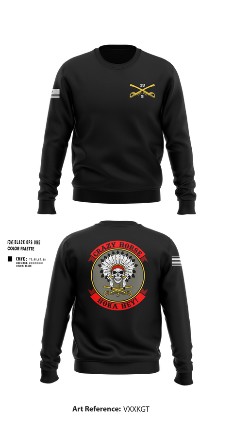 Crew Neck Sweatshirt, C TROOP 2/13 CAV, , Teamtime, Team time, sublimation, custom sports apparel, team uniforms, spirit wear, spiritwear, sports uniforms, custom shirts, team store, custom team store, fundraiser sports, apparel fundraiser