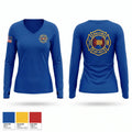 Malcom Fire Women's Long Sleeve V-neck Shirt - 1