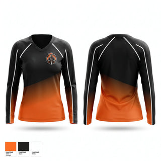 Womens Long Sleeve Vneck Shirt, Lincoln Trojans, Women's Volleyball, Teamtime, Team time, sublimation, custom sports apparel, team uniforms, spirit wear, spiritwear, sports uniforms, custom shirts, team store, custom team store, fundraiser sports, apparel fundraiser