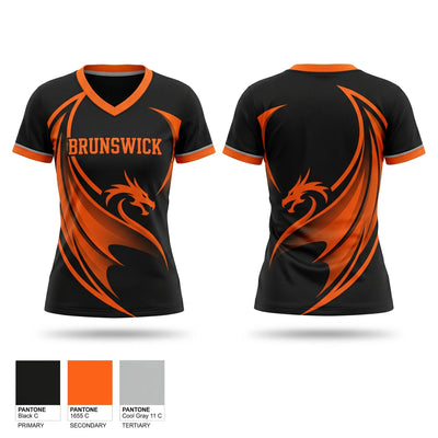 Brunswick Dragons Women's Short Sleeve V-neck Shirt - 1
