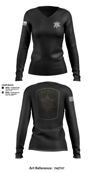 Womens Long Sleeve Vneck Shirt, Crawford county investigations bureau, Police, Teamtime, Team time, sublimation, custom sports apparel, team uniforms, spirit wear, spiritwear, sports uniforms, custom shirts, team store, custom team store, fundraiser sports, apparel fundraiser