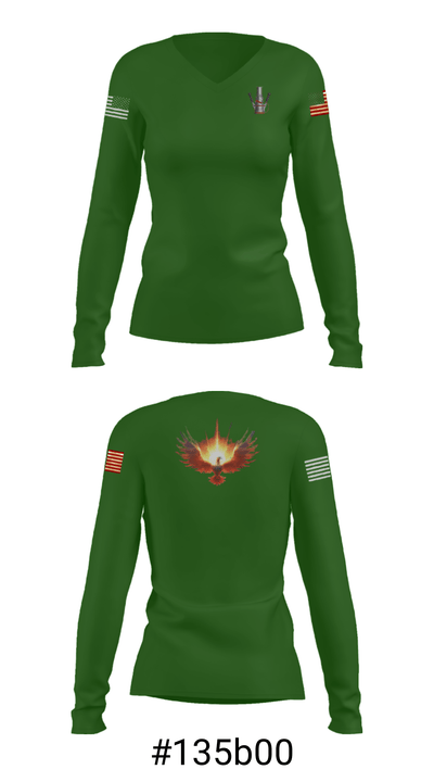 Mess-172 FireBirds 84080572 Women's Long Sleeve V-neck Shirt - 7