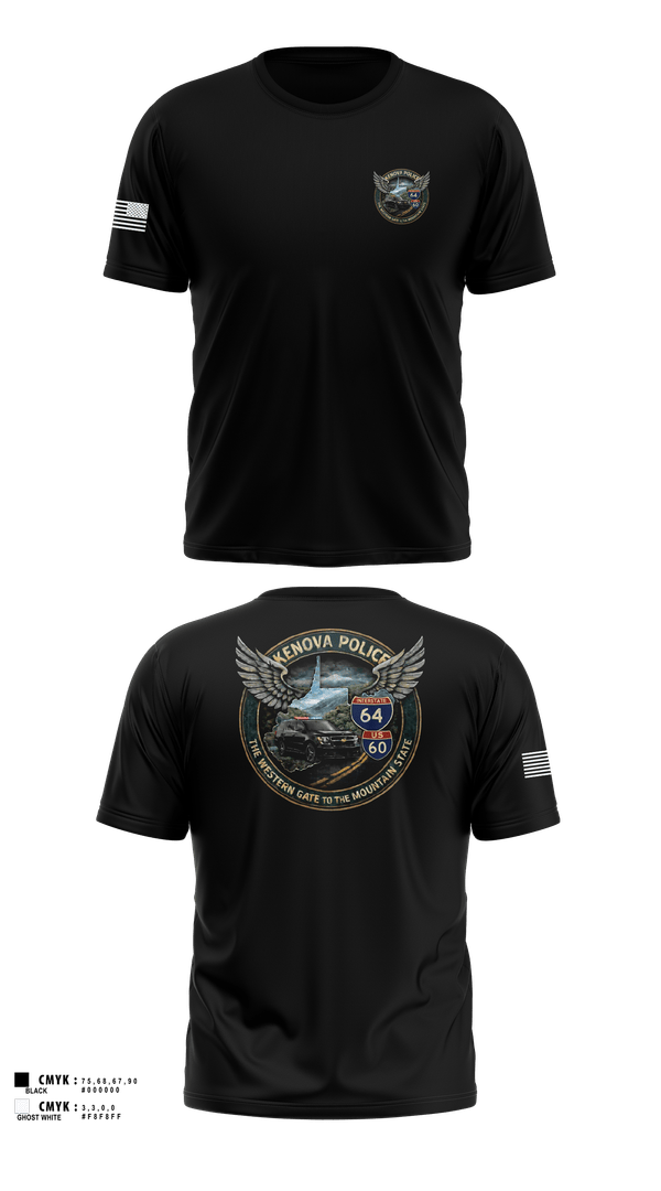 Old School Cotton Feel Shirt, Kenova Police Department, Police, Teamtime, Team time, sublimation, custom sports apparel, team uniforms, spirit wear, spiritwear, sports uniforms, custom shirts, team store, custom team store, fundraiser sports, apparel fundraiser