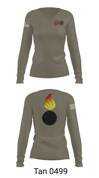 RTS-M FT. HOOD 77686881 Women's Long Sleeve V-neck Shirt - 77