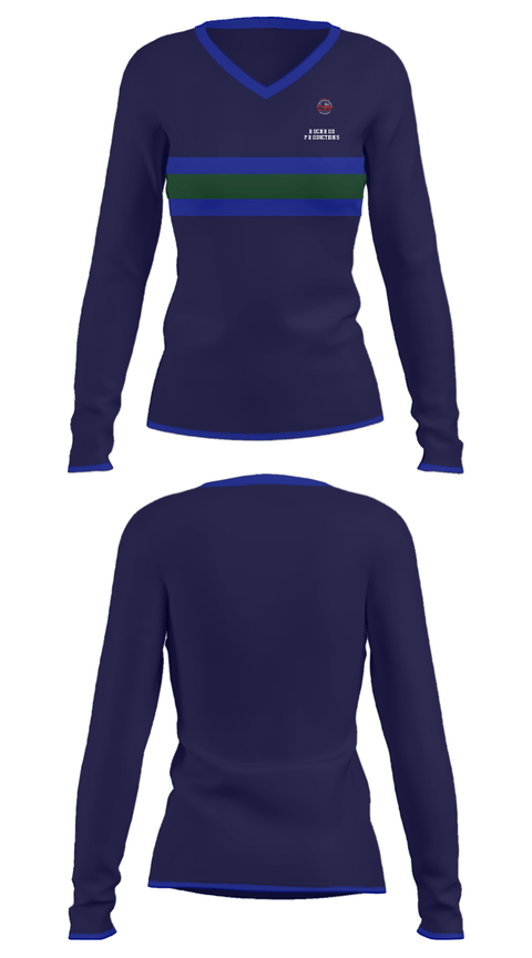 Women's Long Sleeve Vneck Shirt, Rocnrod Productions, , Teamtime, Team time, sublimation, custom sports apparel, team uniforms, spirit wear, spiritwear, sports uniforms, custom shirts, team store, custom team store, fundraiser sports, apparel fundraiser