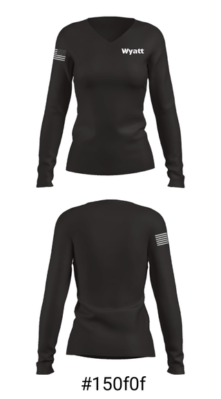 Women's Long Sleeve Vneck Shirt, Wyatt, Police, Teamtime, Team time, sublimation, custom sports apparel, team uniforms, spirit wear, spiritwear, sports uniforms, custom shirts, team store, custom team store, fundraiser sports, apparel fundraiser