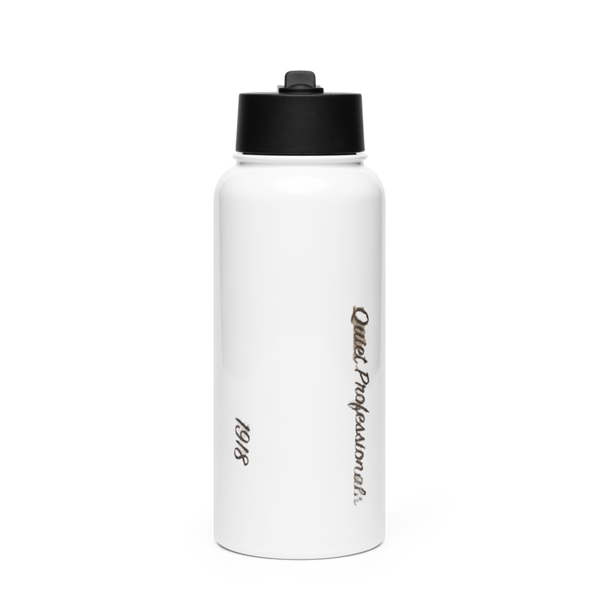 “Silent Professionals” 72561308 Stainless Steel Water Bottle with a Straw Lid