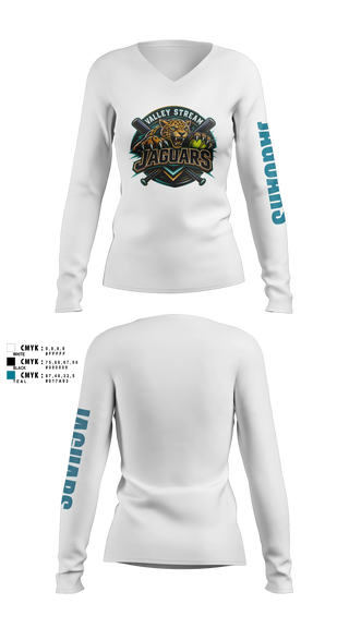Womens Long Sleeve Vneck Shirt, JAGUARS, Softball, Teamtime, Team time, sublimation, custom sports apparel, team uniforms, spirit wear, spiritwear, sports uniforms, custom shirts, team store, custom team store, fundraiser sports, apparel fundraiser