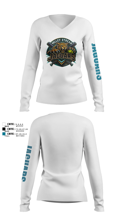 JAGUARS Women's Long Sleeve V-neck Shirt - 8