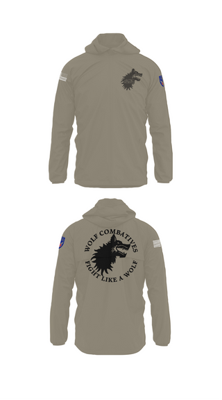 Windbreaker, Wolf Combatives, Army, Teamtime, Team time, sublimation, custom sports apparel, team uniforms, spirit wear, spiritwear, sports uniforms, custom shirts, team store, custom team store, fundraiser sports, apparel fundraiser