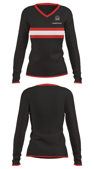 Women's Long Sleeve Vneck Shirt, BullDawgFitness, , Teamtime, Team time, sublimation, custom sports apparel, team uniforms, spirit wear, spiritwear, sports uniforms, custom shirts, team store, custom team store, fundraiser sports, apparel fundraiser