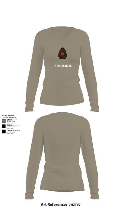 FY 25-26 OU RC Women's Long Sleeve V-neck Shirt - 62