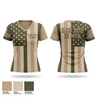 Womens Short Sleeve Vneck Shirt, B CO 3-172 IN (MTN), National Guard, Teamtime, Team time, sublimation, custom sports apparel, team uniforms, spirit wear, spiritwear, sports uniforms, custom shirts, team store, custom team store, fundraiser sports, apparel fundraiser