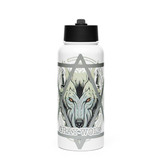 Gray Wolf 93309237 Stainless Steel Water Bottle with a Straw Lid