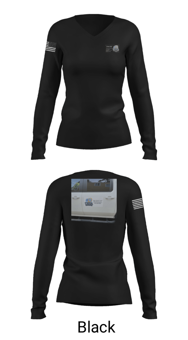 Women's Long Sleeve Vneck Shirt, Tapia Tennis courts Resulfacing LLC, , Teamtime, Team time, sublimation, custom sports apparel, team uniforms, spirit wear, spiritwear, sports uniforms, custom shirts, team store, custom team store, fundraiser sports, apparel fundraiser