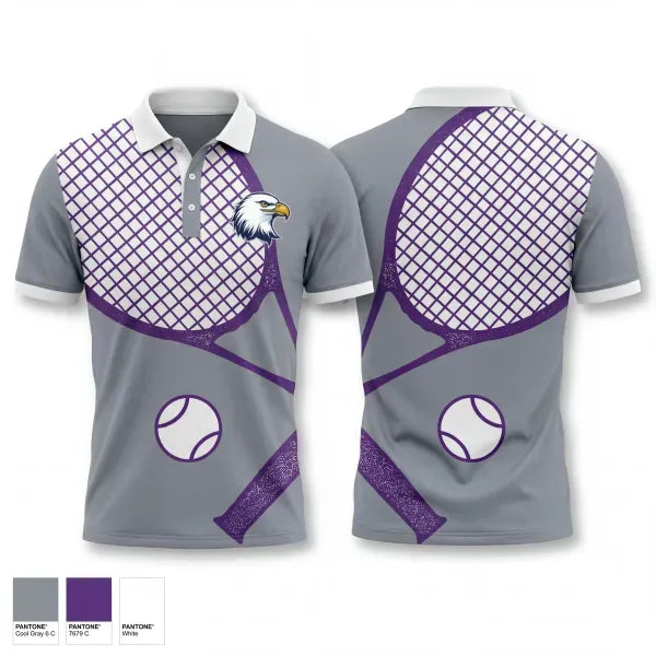 Short Sleeve Performance Polo, Albion Purple Eagles, Tennis, Teamtime, Team time, sublimation, custom sports apparel, team uniforms, spirit wear, spiritwear, sports uniforms, custom shirts, team store, custom team store, fundraiser sports, apparel fundraiser