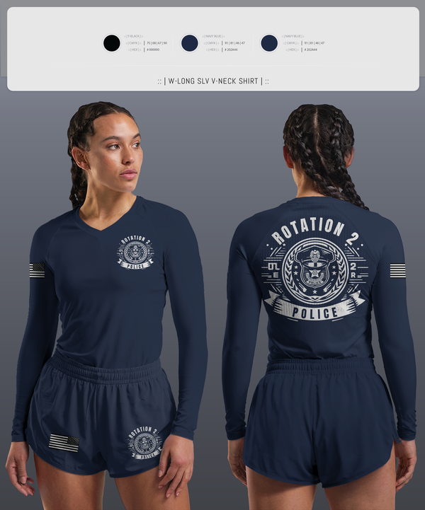 Womens Long Sleeve Vneck Shirt, Rotation 2, , Teamtime, Team time, sublimation, custom sports apparel, team uniforms, spirit wear, spiritwear, sports uniforms, custom shirts, team store, custom team store, fundraiser sports, apparel fundraiser
