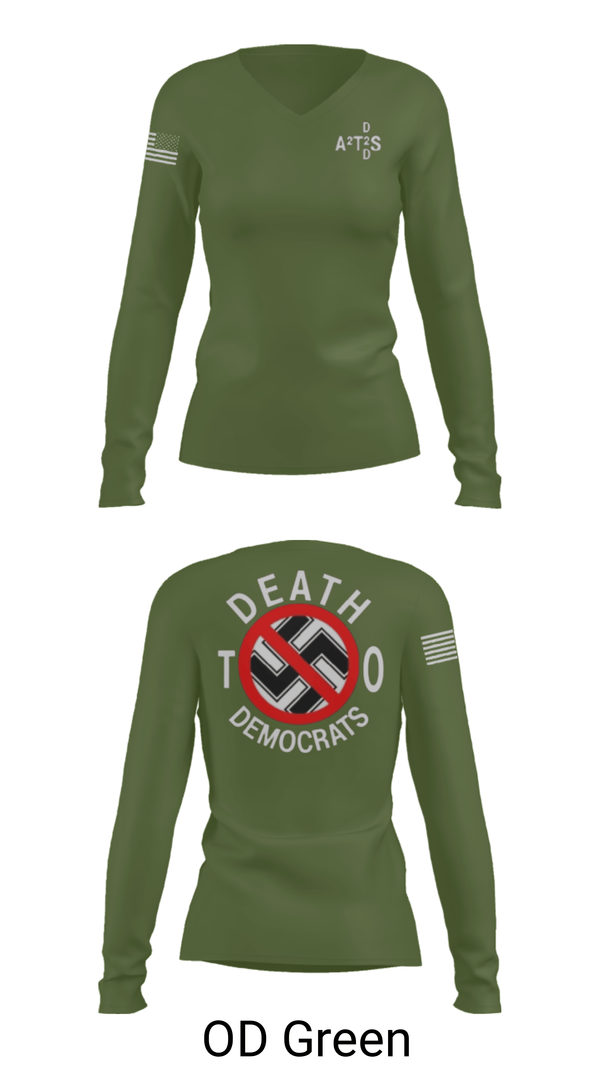 Women's Long Sleeve Vneck Shirt, D.2.D, Police, Teamtime, Team time, sublimation, custom sports apparel, team uniforms, spirit wear, spiritwear, sports uniforms, custom shirts, team store, custom team store, fundraiser sports, apparel fundraiser