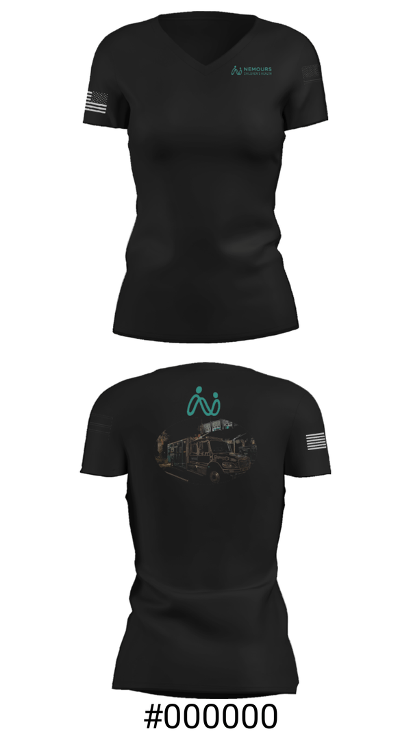 Women's Short Sleeve Vneck Shirt, NEMOURS CHILDRENS HOSPITAL, , Teamtime, Team time, sublimation, custom sports apparel, team uniforms, spirit wear, spiritwear, sports uniforms, custom shirts, team store, custom team store, fundraiser sports, apparel fundraiser