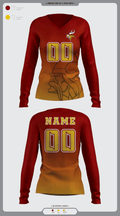 Mission Valley Senior High School Volleyball 58304550 Women's Long Sleeve V-neck Shirt - 1