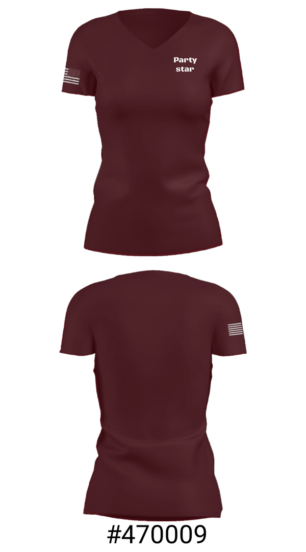 Women's Short Sleeve Vneck Shirt, Party star, , Teamtime, Team time, sublimation, custom sports apparel, team uniforms, spirit wear, spiritwear, sports uniforms, custom shirts, team store, custom team store, fundraiser sports, apparel fundraiser