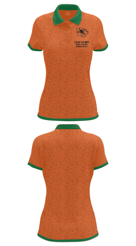 Women's Short Sleeve Performance Polo, Thompson Junior High School Basketball, Women's Basketball, Teamtime, Team time, sublimation, custom sports apparel, team uniforms, spirit wear, spiritwear, sports uniforms, custom shirts, team store, custom team store, fundraiser sports, apparel fundraiser