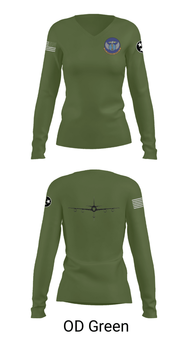 Women's Long Sleeve Vneck Shirt, 134 Operations Support Squadron, Air Force, Teamtime, Team time, sublimation, custom sports apparel, team uniforms, spirit wear, spiritwear, sports uniforms, custom shirts, team store, custom team store, fundraiser sports, apparel fundraiser
