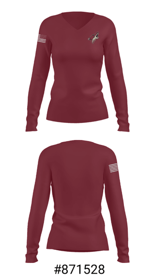 Women's Long Sleeve Vneck Shirt, Kittitas Middle School Wrestling, Wrestling, Teamtime, Team time, sublimation, custom sports apparel, team uniforms, spirit wear, spiritwear, sports uniforms, custom shirts, team store, custom team store, fundraiser sports, apparel fundraiser