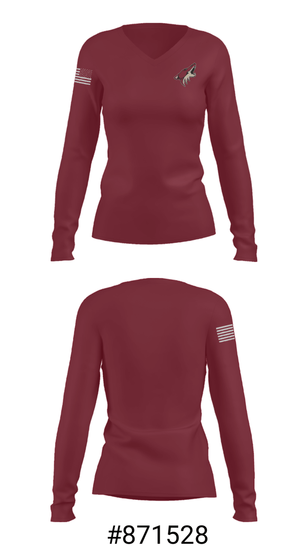 Women's Long Sleeve Vneck Shirt, Kittitas Middle School Wrestling, Wrestling, Teamtime, Team time, sublimation, custom sports apparel, team uniforms, spirit wear, spiritwear, sports uniforms, custom shirts, team store, custom team store, fundraiser sports, apparel fundraiser