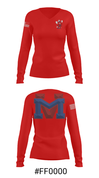 Women's Long Sleeve Vneck Shirt, Medicine Valley High School Wrestling, Wrestling, Teamtime, Team time, sublimation, custom sports apparel, team uniforms, spirit wear, spiritwear, sports uniforms, custom shirts, team store, custom team store, fundraiser sports, apparel fundraiser