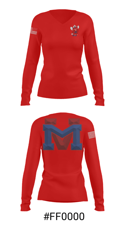 Medicine Valley High School Wrestling 56564921 Women's Long Sleeve V-neck Shirt - 20