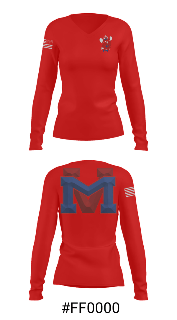 Women's Long Sleeve Vneck Shirt, Medicine Valley High School Wrestling, Wrestling, Teamtime, Team time, sublimation, custom sports apparel, team uniforms, spirit wear, spiritwear, sports uniforms, custom shirts, team store, custom team store, fundraiser sports, apparel fundraiser