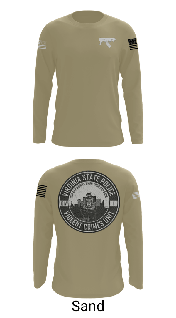 Long Sleeve Performance Shirt, Violent Crimes Unit, Police, Teamtime, Team time, sublimation, custom sports apparel, team uniforms, spirit wear, spiritwear, sports uniforms, custom shirts, team store, custom team store, fundraiser sports, apparel fundraiser