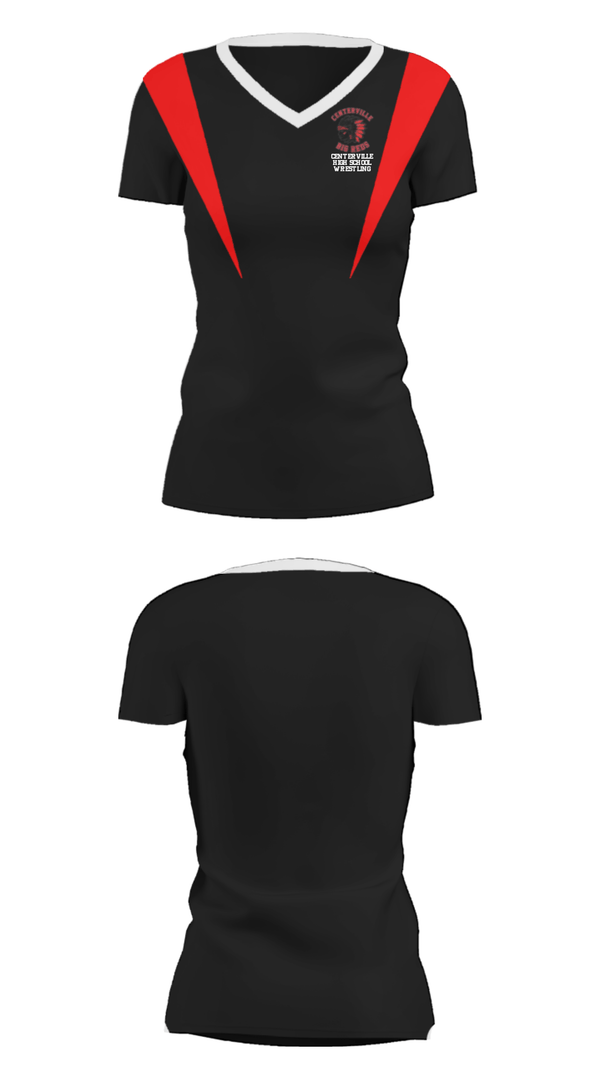 Women's Short Sleeve Vneck Shirt, Centerville High School Wrestling, Wrestling, Teamtime, Team time, sublimation, custom sports apparel, team uniforms, spirit wear, spiritwear, sports uniforms, custom shirts, team store, custom team store, fundraiser sports, apparel fundraiser