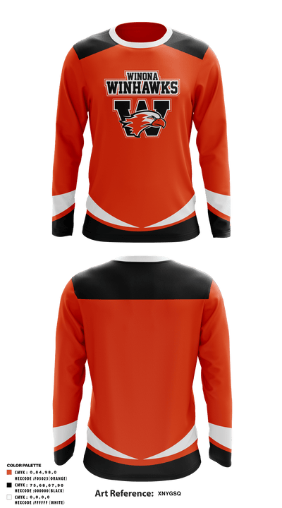 Winona Winhawks 28886102 Long Sleeve Performance Shirt - 1