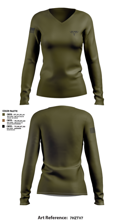341 MMB 9179486 Women's Long Sleeve V-neck Shirt - 1