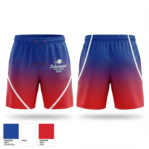 Athletic Shorts With Pockets, Sebastopol Little League, Baseball, Teamtime, Team time, sublimation, custom sports apparel, team uniforms, spirit wear, spiritwear, sports uniforms, custom shirts, team store, custom team store, fundraiser sports, apparel fundraiser