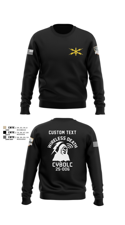 Bravo Company, 401st Cyber Battalion 75539801 Crew Neck Sweatshirt - 8