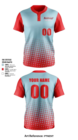Two Button Softball Jersey, Porterville Rampage 10u, Softball, Teamtime, Team time, sublimation, custom sports apparel, team uniforms, spirit wear, spiritwear, sports uniforms, custom shirts, team store, custom team store, fundraiser sports, apparel fundraiser