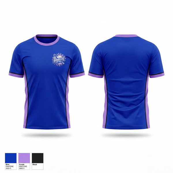 Short Sleeve Performance Shirt, BC Bombers Softball, Softball, Teamtime, Team time, sublimation, custom sports apparel, team uniforms, spirit wear, spiritwear, sports uniforms, custom shirts, team store, custom team store, fundraiser sports, apparel fundraiser