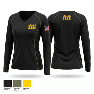 Womens Long Sleeve Vneck Shirt, Local 2266, Police, Teamtime, Team time, sublimation, custom sports apparel, team uniforms, spirit wear, spiritwear, sports uniforms, custom shirts, team store, custom team store, fundraiser sports, apparel fundraiser