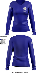 1-222 Aviation Regiment Women's Long Sleeve V-neck Shirt - 5